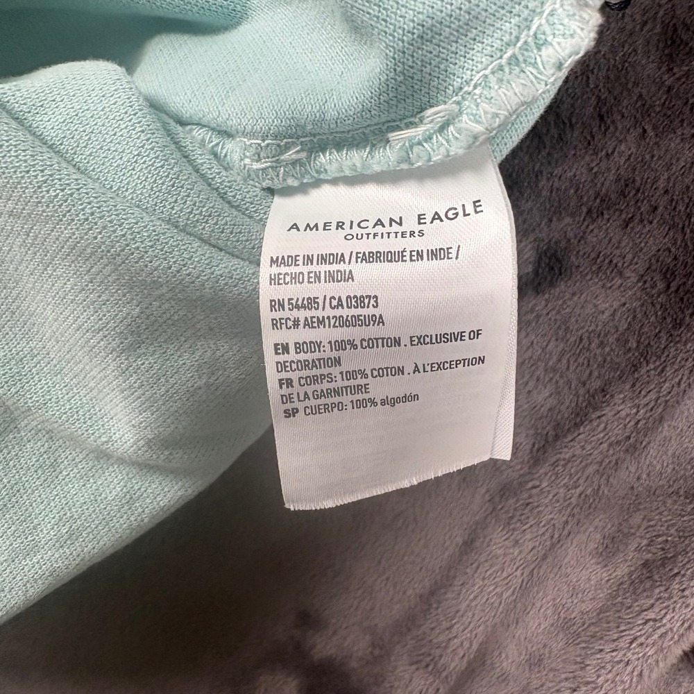 American Eagle Polo Shirt Mens Large Mint Green Super Soft Cotton Short Sleeve - Picture 5 of 7